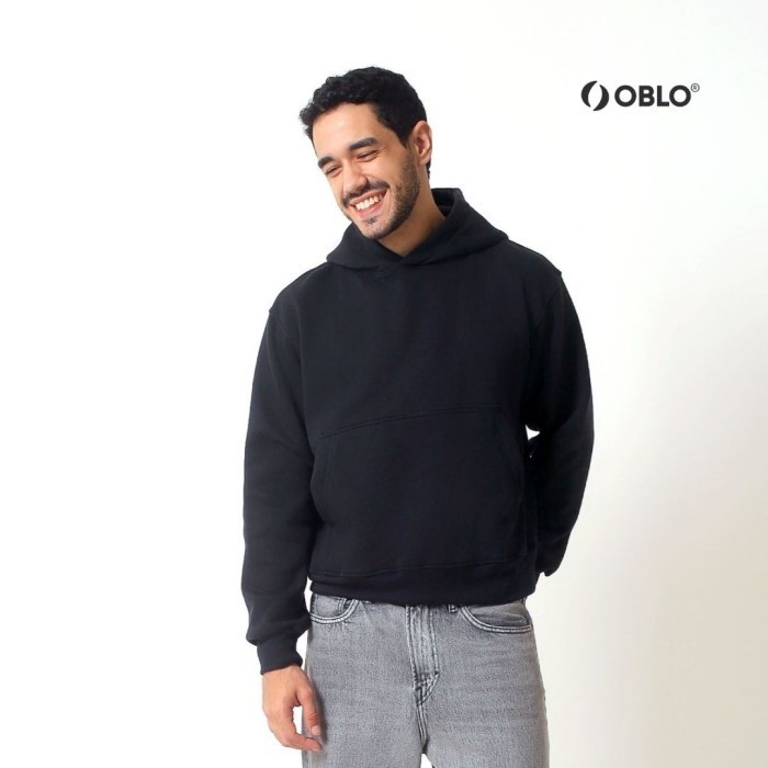 Oblo Hoodie Boxy Pria Cotton Fleece 330Gsm