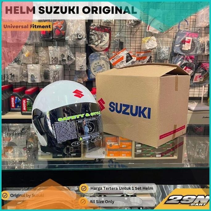HELM HELMET HALF FACE PUTIH JADUL OLD ORIGINAL SUZUKI NOS 13m4yZ4 part