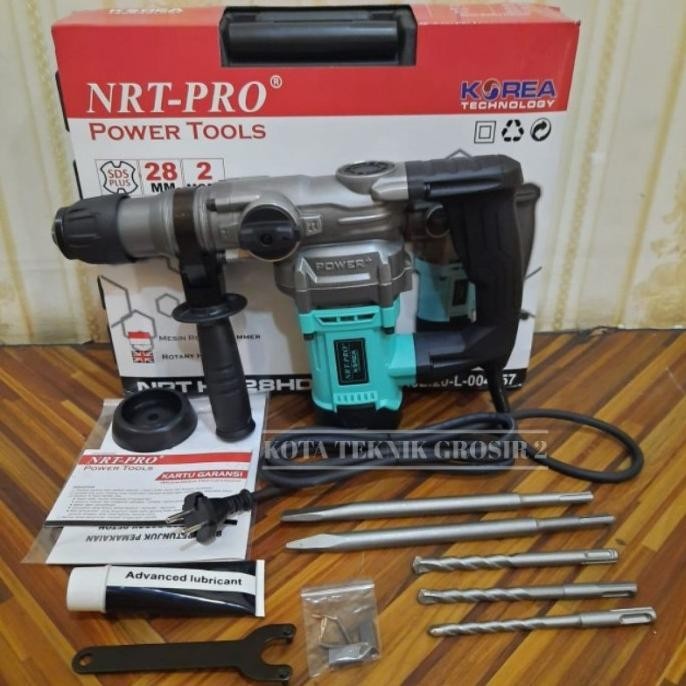 Mesin Bobok Beton Tembok Nrt-Pro Rotary Hammer Dril Hr 28Hd Sds Plus