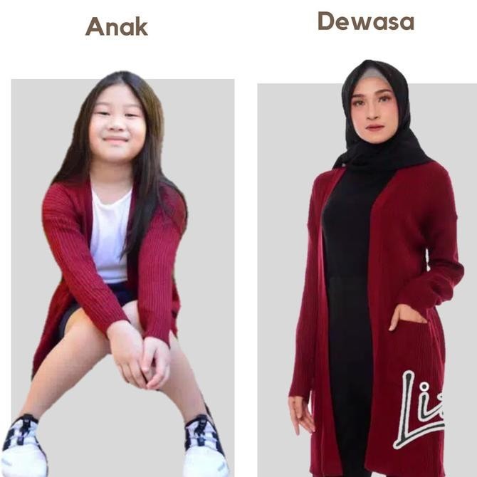 baju rajut wanita panjang cardigan wanita anak outer wanita muslim