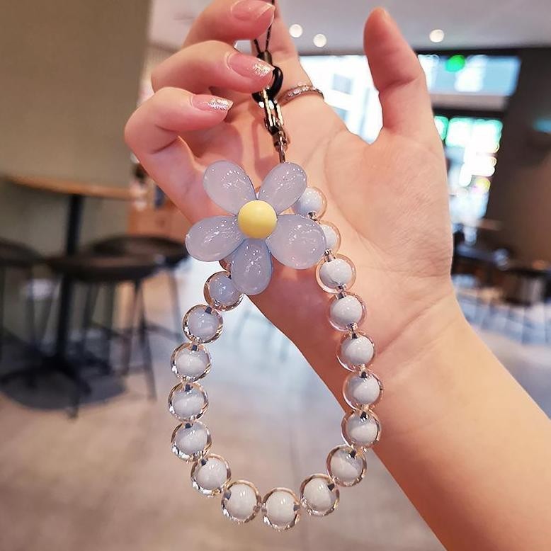 

CR - Telepon Lanyard Portabel Ins Handmade Manik-Manik Kristal Lanyard Pergelangan Tangan Kabel Warna-Warni Manik Bulat-FE TERLARIS