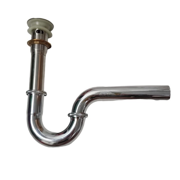 Sifon Leher Angsa+Afur Pencet Stenlies/Sifon Wastafel/Panjang 40Cm