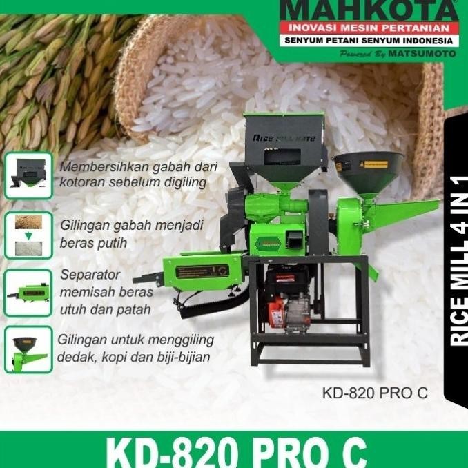 Mesin Giling Padi Mahkota KD820Pro C 4in1 KD 820 Pro C Siap Pakai 4 1