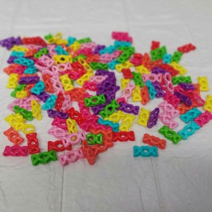 

] Manik-Manik Kilap Pita Kupu-Kupu Warna 20mm