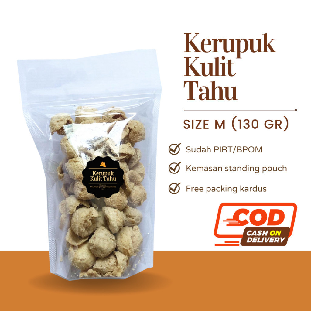 

[DELISH SNACKS] Kerupuk Kulit Tahu (M) 130gr / Snack Cemilan Camilan Kripik Krupuk Tahu Bulat