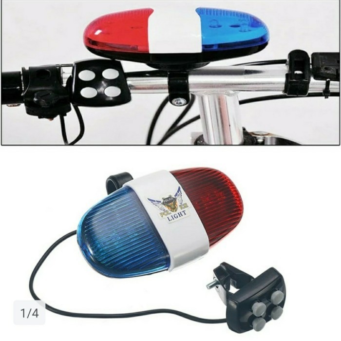 >>>>>] Lampu Sepeda LED Lampu Sepeda dengan Bunyi Klakson Sirine Polisi