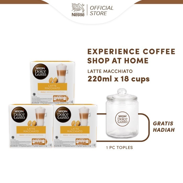 

Nescaf Dolce Gusto Latte Macchiato 3 Box (36 Kapsul = 18 Gelas)