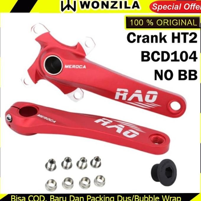 Meroca Rao Crankset Tanpa BB HT2 Crank Set Hollowtech BCD 104