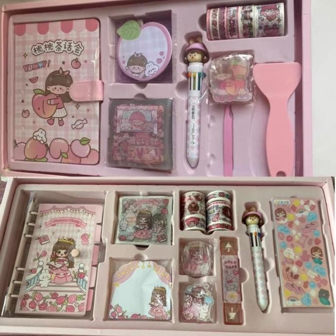 

cute diary set djournal book buku jurnal anak dengan diy sticker GM