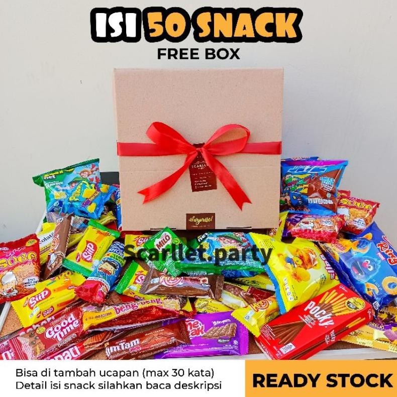 

io-98 [FREE BOX] PAKET KADO HAMPERS SNACK ISI 50 PCS SNACK NATAL LEBARAN KADO ULANG TAHUN BIRTHDAY ULTAH WISUDA ANNIVERSARY SIDANG SEMPRO CHIKI MAKANAN COKLAT KADO ANAK IMLEK LEBARAN BUKET SNACK BOUQUET SNACK BOX IDUL FITRI CHIKI WAFER IDUL ADHA KADO