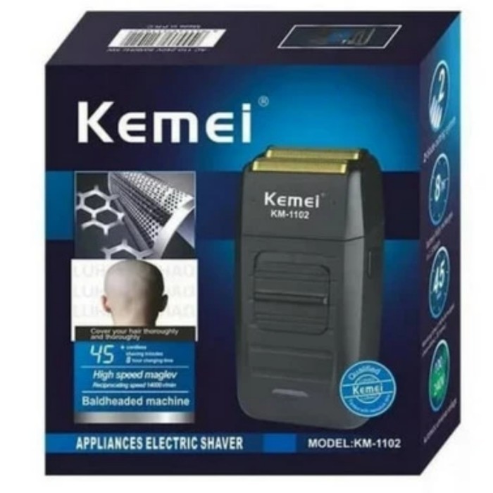 Restock Alat Cukur Rambut Kumis Jenggot Botak Recharge-Shaver Kemei Km 1102 Harga Spesial