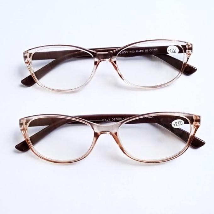 Kacamata Plus/ Kaca Mata Baca Super Fokus Frame Cateye Untuk Wanita Ii