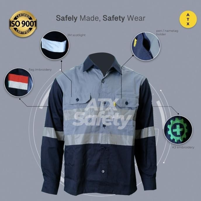 Wearpack Safety Baju Kerja Lengan Panjang Kombinasi Merk ATX
