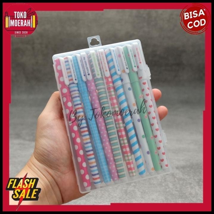 

DISKON PULPEN 10 WARNA WARNI MARBLE POLKADOT LUCU UNIK PEN MURAH MARBEL COD