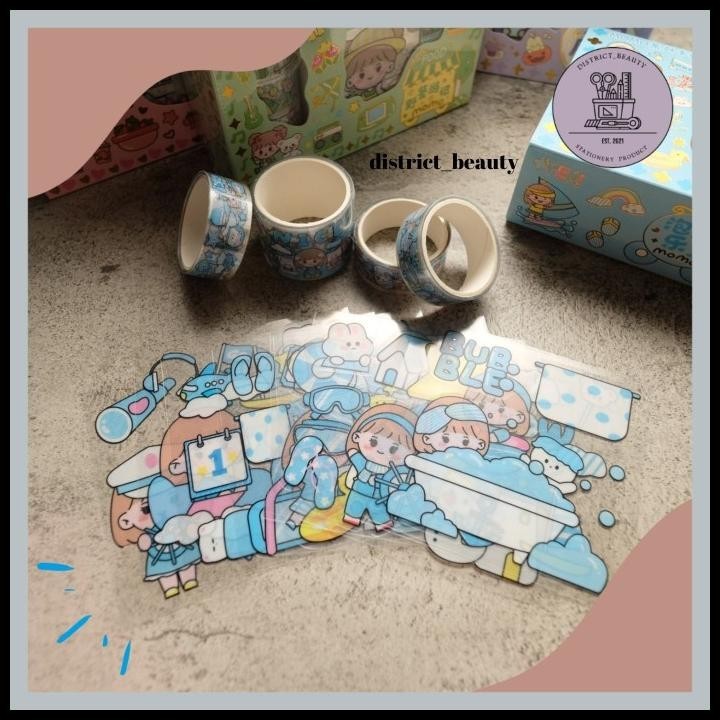 

DISKON STIKER MOMO WASHI TAPE ROLL ( STIKER 10 LEMBAR + 4 WASHI TAPE ) YSR001 !!