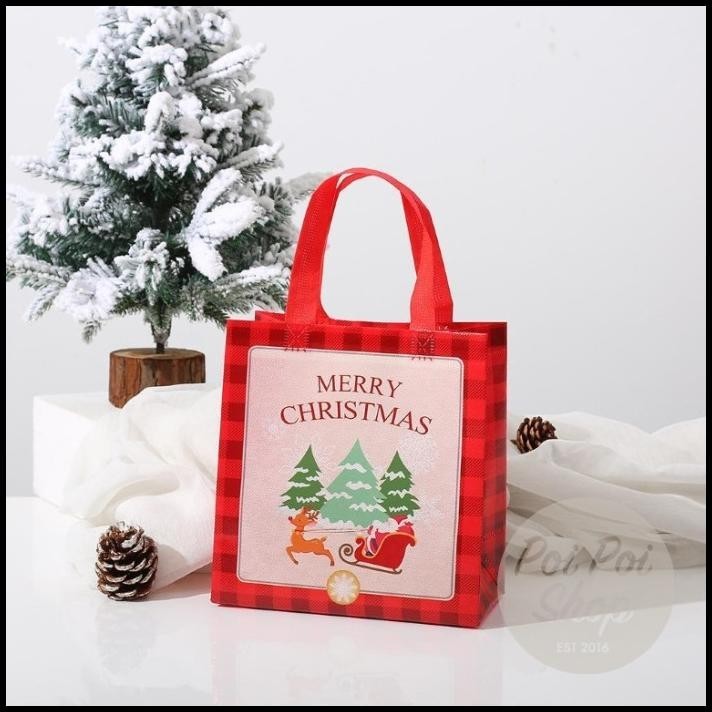 

DISKON TAS KANTONG NATAL CHRISTMAS CHECKER BAHAN PVC TAS GOODIE BAG GROSIR !!!!!