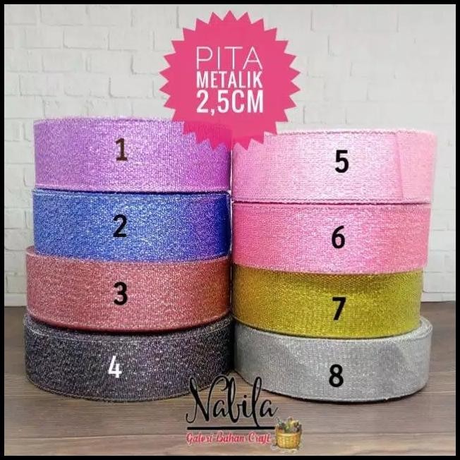 

HOT DEAL (ROLL) PITA METALIK WARNA//I UKURAN 2,5CM BAHAN KERAJINAN TANGAN