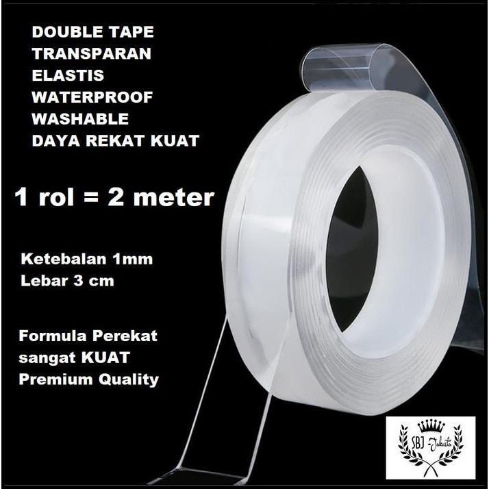 

HOT DEAL SELOTIP POWER NANO GEL LAKBAN DOBEL TAPE ISOLASI 2 SISI KUAT - 2MX3CM !!!