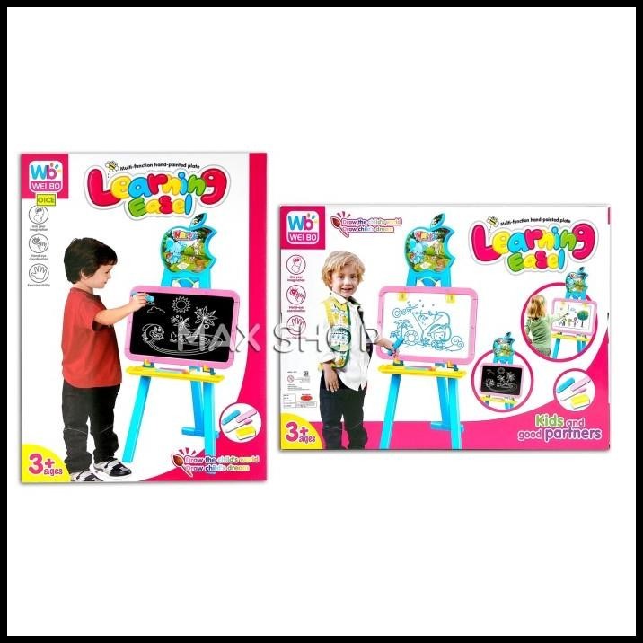 

HOT DEAL LEARNING EASEL PAPAN TULIS ANAK WHITE BOARD / BLACK BOARD HITAM PUTIH !!!