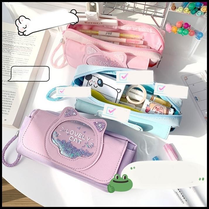 

DISKON KOREA STYLE PENCIL BOX ORGANIZER BAG KOTAK PENSIL BESAR LUCU !!!!!!