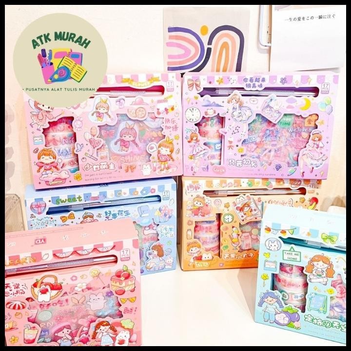 

TERBARU STIKER YD-17KD PAKET STIKER LENGKAP 6 WASHI TAPE | PISAU STIKER | 12 !!!!