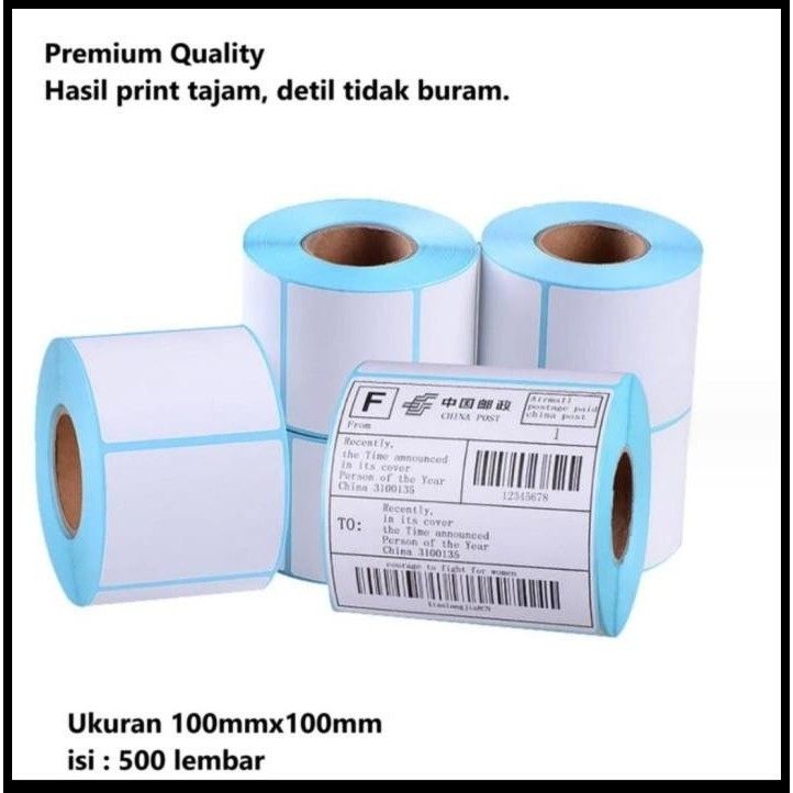 

TERBARU STICKER KERTAS BARCODE LABEL THERMAL UKURAN 100X100MM KUALITAS PREMIUM !!!!!!