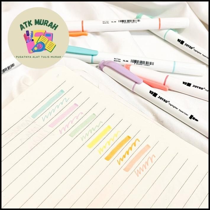 

BEST DEAL JOYKO HIGHLIGHTER PASTEL SET ISI 6 PCS HL54 WARNA WARNI COLORFUL TOSCA !!!!!!!