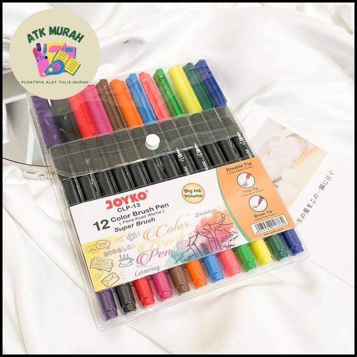 

TERMURAH JOYKO COLOR BRUSH PEN ISI 12 SUPER BRUSH DUAL TIP DUBLE BRUSH ALAT TUL