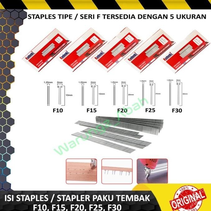 

ISI REFILL STAPLER STAPLES GUN PAKU TEMBAK ANGIN F10 F15 F20 F25 F30