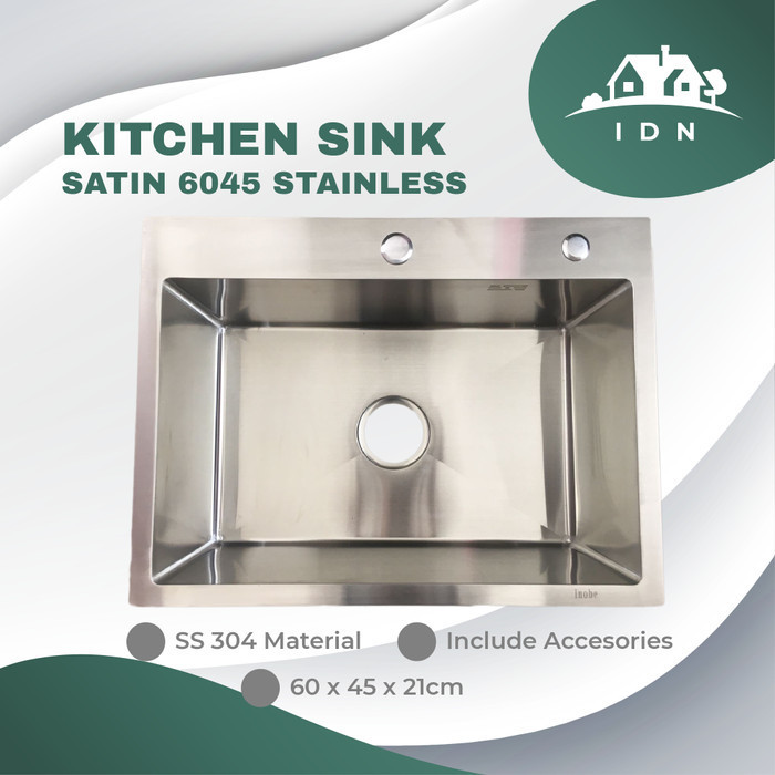 Bak Cuci Piring Kitchen Sink Silver 1 Lubang 6045 Stainless