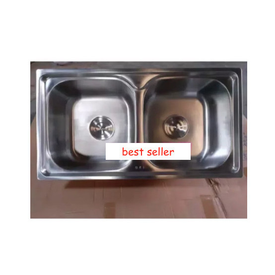 Bak cuci piring kitchen sink wastafel stainless 2 lubang