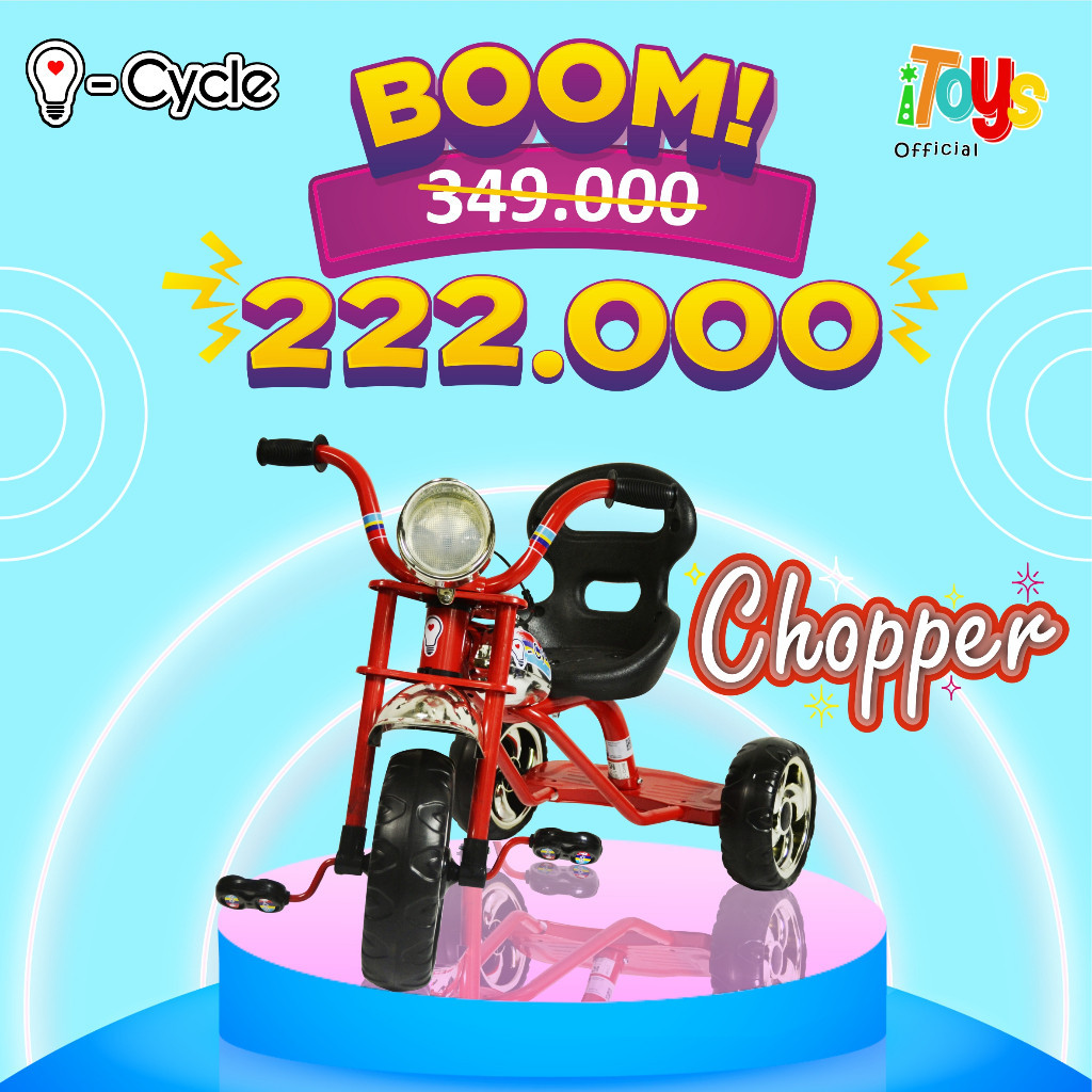 Sepeda Roda Tiga Anak Chopper W-09 Tricycle Lipat