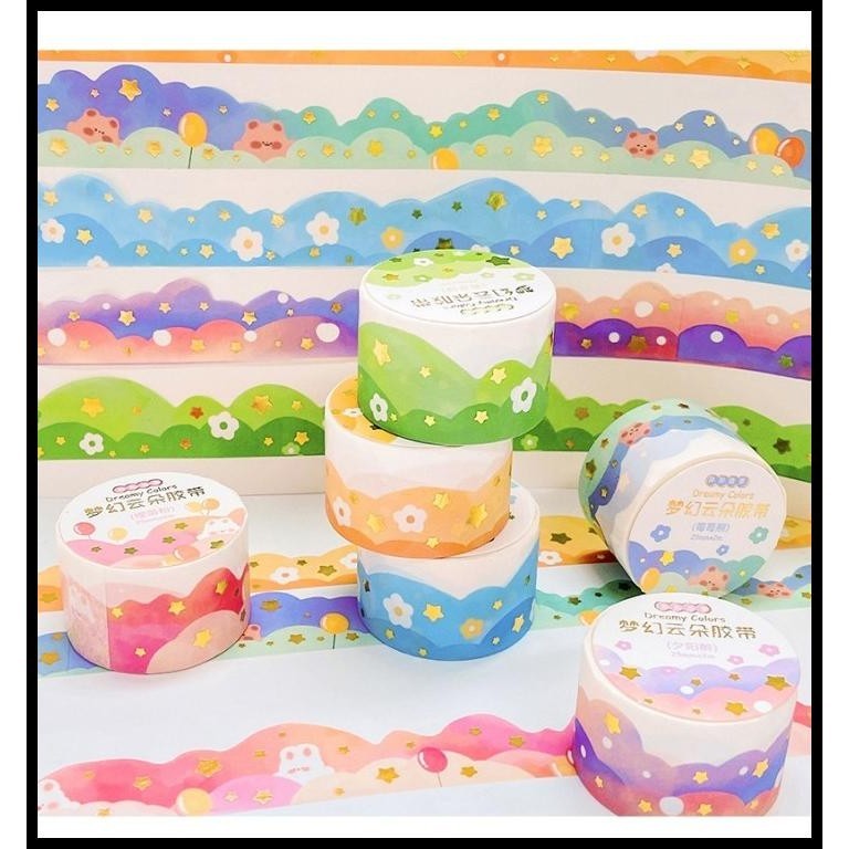 

DISKON WASHITAPE MASKING TAPE SELOTIP KERTAS MOTIF AWAN MODEL KOREA JEPANG !!!