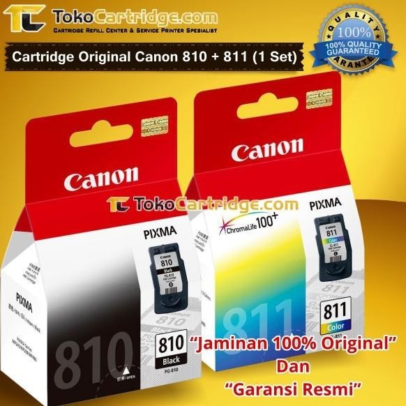 Cartridge Canon 810 black & 811 color 1 SET ORIGINAL Catridge Printer iP2770 MP237 MP245 MP287 MP497