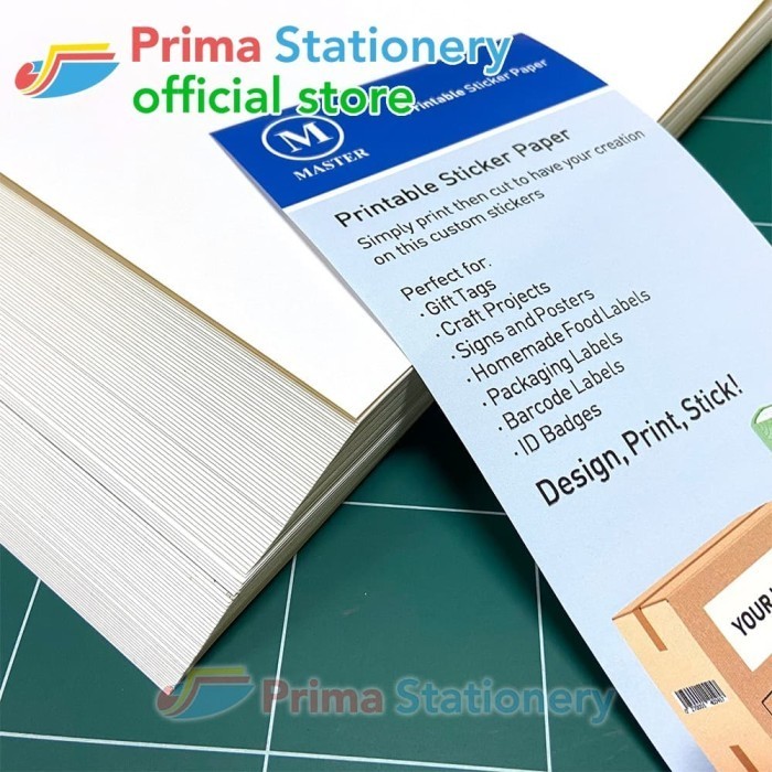

Master Kertas Sticker Paper Hvs A4 Putih Polos Isi 100 Lembar Doff