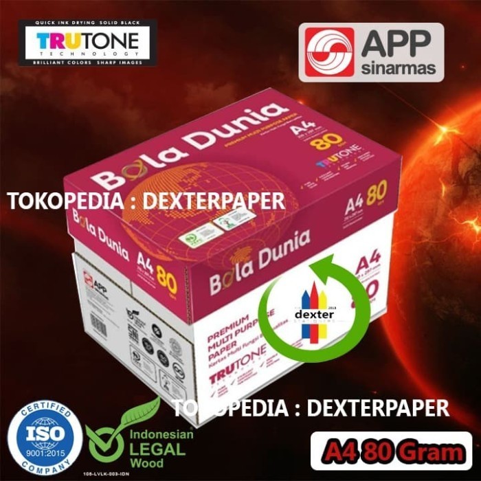 

Kertas A4 80Gr Bola Dunia / Kertas Hvs A4 80 Gram