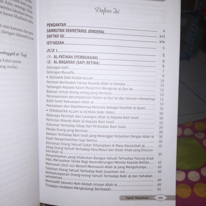 

Buku Tafsir Muyassar Memahami Al-Quran Dengan Penafsiran Paling Mudah