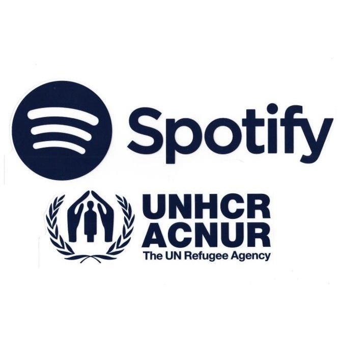 Patch sponsor SPOTIFY + UNHCR. NAVY. Original Patch for Jersey.