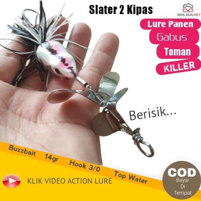 Umpan Casting Buzz Bait Toman Gabus Dua Kipas Killer Ampuh Berisik