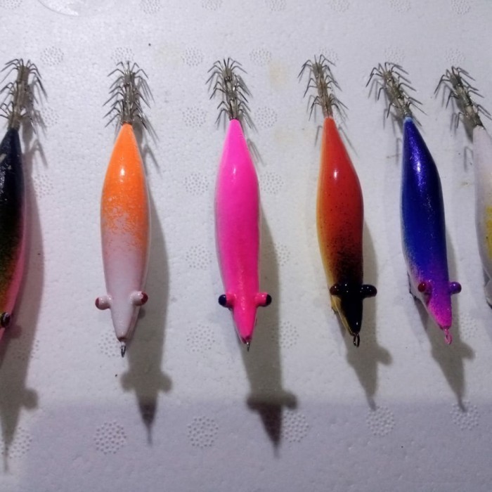 Umpan Cumi Sotong Bentuk Udang Egi Squid Jig Pancing Cumi