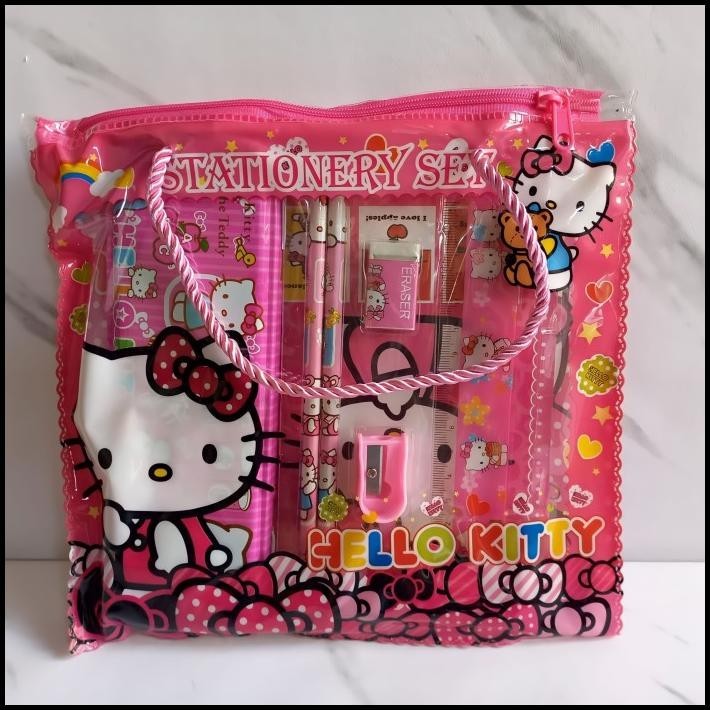 

HOT DEAL PAKET ALAT TULIS MOTIF HELLO KITTY MURAH - STUDY SET STASIONERY ANAK !!!