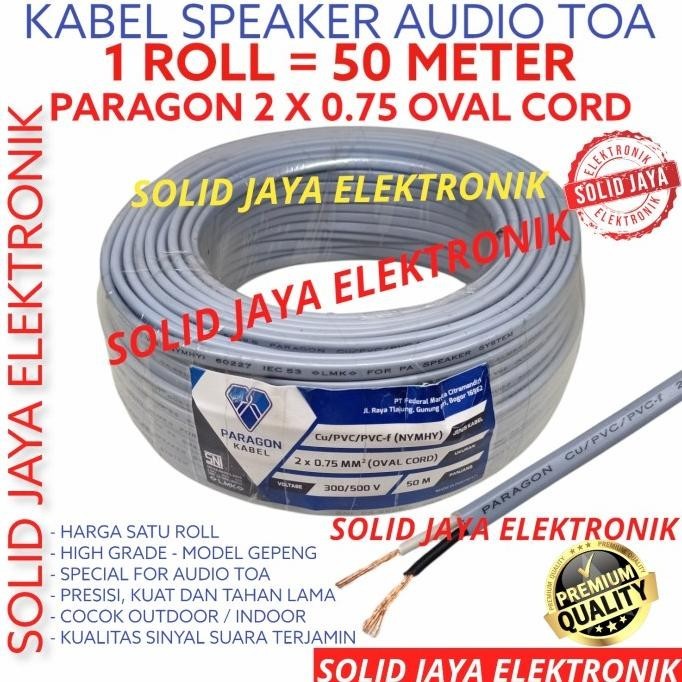 KABEL SPEAKER TOA 2X0.75 NYMHY CORONG PARAGON SPESIALIST OVAL GEPENG