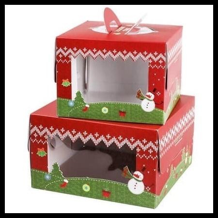 

GRATIS ONGKIR BOX CAKE NATAL JINJING KOTAK MIKA PACKAGING KUE MERRY CHRISTMAS !