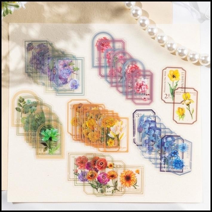 

BEST DEAL 40 PCS STICKER FLOWER FRAME STIKER BUNGA AESTHETIC 088 PRETTY PET !!!!!!