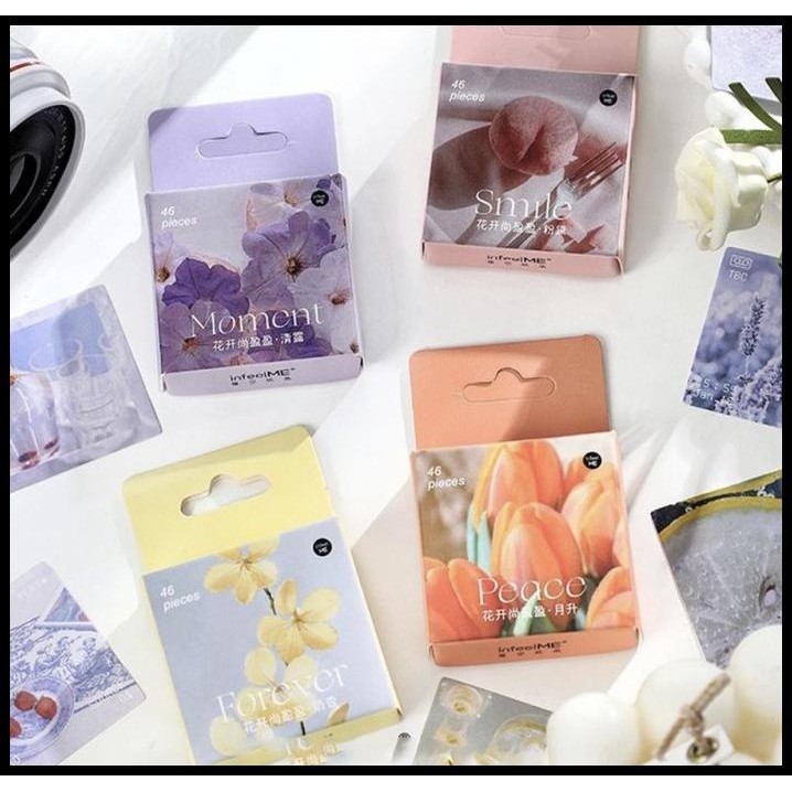 

HOT DEAL 46 PCS FLOWER AESTHETIC STICKER SCRAPBOOK PLANNER DIARY !