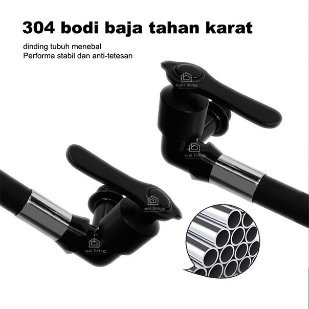 Sus304 Kran Angsa Fleksibel Kran Cuci Piring Hitam Kran Cuci Piring