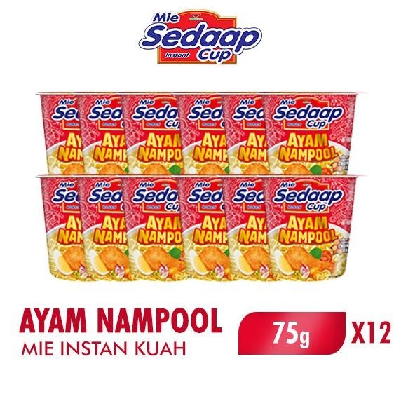 

BIG SALE SEDAAP CUP MIE INSTAN AYAM NAMPOOL 75 GR X 12 PCS !!!!!