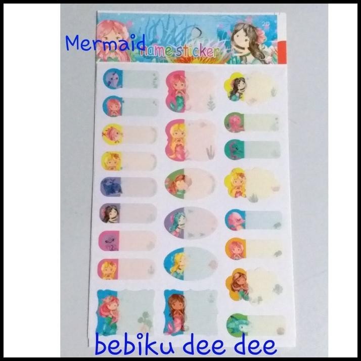 

TERMURAH STICKER LABEL NAMA BLANK/STICKER KOSONGAN/STICKER KARAKTER MERMAID !