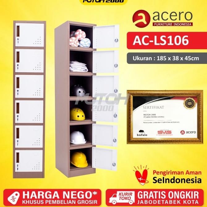 

Acero Ac-Ls106 Loker Besi Locker Besi 6 Pintu Full Plat Kualitas Premium