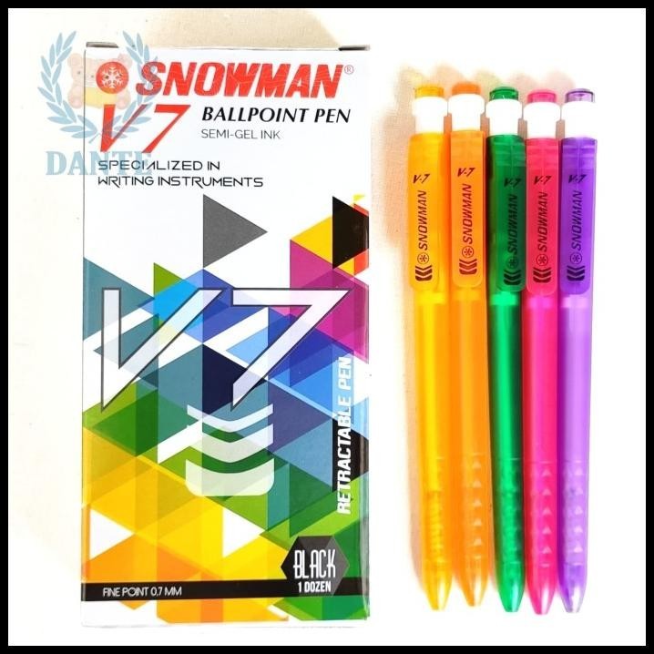 

HOT DEAL PULPEN SNOWMAN V-7 CRYSTAL SERIES ( PER LUSIN ) !!!!!!
